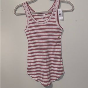 Pink and white striped tank